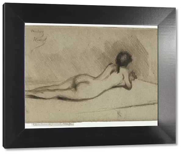 Study from the Nude of a Girl Lying Down, 1890. Creator: Theodore Roussel