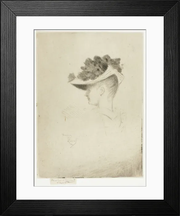Framed Print : The Henley Hat, 1890. Creator: Theodore Roussel Framed Print : The Henley Hat, 1890. Creator: Theodore Roussel