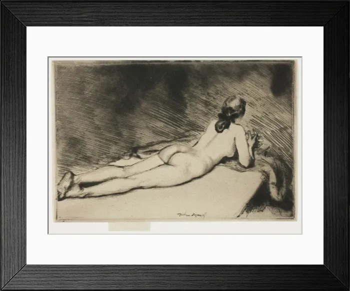 Framed Print : Nude Figure Lying Down, 1906. Creator: Theodore Roussel Framed Print : Nude Figure Lying Down, 1906. Creator: Theodore Roussel