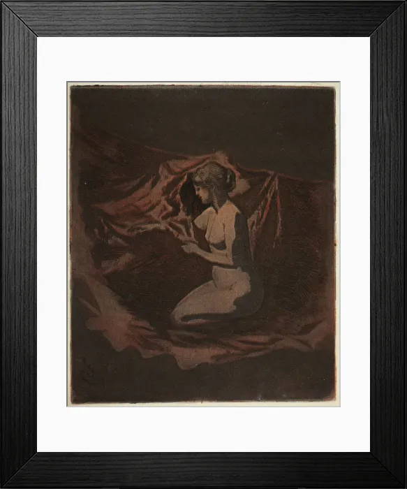 Framed Print : Embers Glow, 1890-97. Creator: Theodore Roussel Framed Print : Embers Glow, 1890-97. Creator: Theodore Roussel