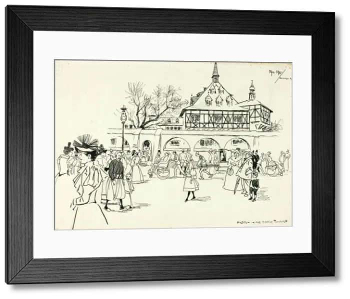 Framed Print : Sketch in the Midway Plaisance, 1893. Creator: Philip William May Framed Print : Sketch in the Midway Plaisance, 1893. Creator: Philip William May
