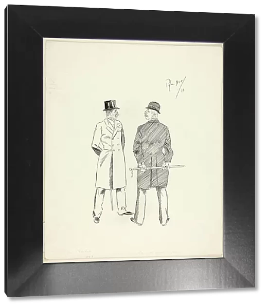 Two Gentlemen with Walking Sticks, 1893. Creator: Philip William May