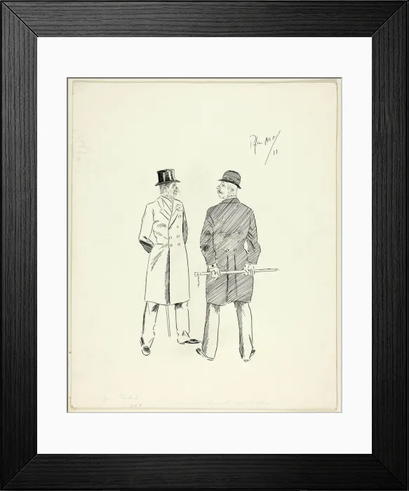 Framed Print : Two Gentlemen with Walking Sticks, 1893. Creator: Philip William May Framed Print : Two Gentlemen with Walking Sticks, 1893. Creator: Philip William May