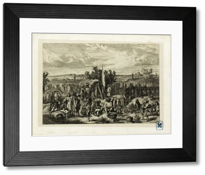 Framed Print : A Royalist Encampment, n. d. Creator: Charles Emile Jacque Framed Print : A Royalist Encampment, n. d. Creator: Charles Emile Jacque