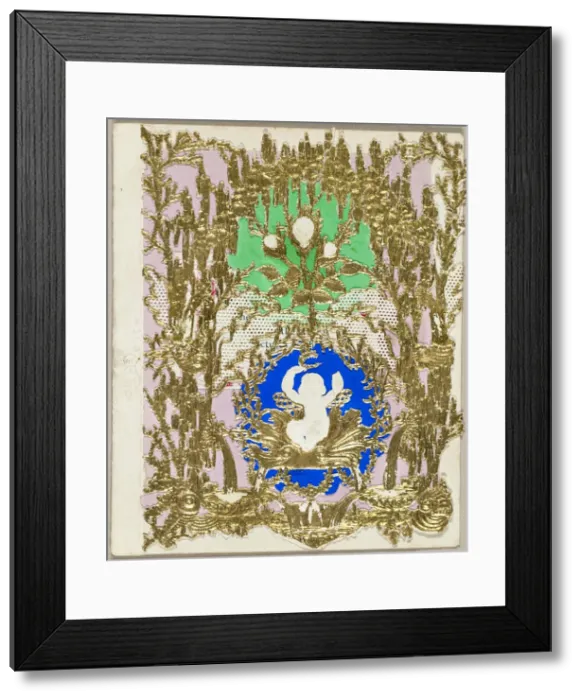 Framed Print : Untitled Valentine (Cupid Enthroned), 1860. Creator: Thomas Wood