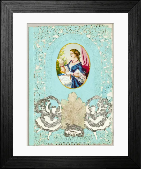 Framed Print : Name the Happy Day (valentine), c. 1864. Creator: Thomas Wood Framed Print : Name the Happy Day (valentine), c. 1864. Creator: Thomas Wood