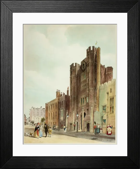 Framed Print : St. James Palace, plate ten from Original Views of London as It Is, 1842 Framed Print : St. James Palace, plate ten from Original Views of London as It Is, 1842