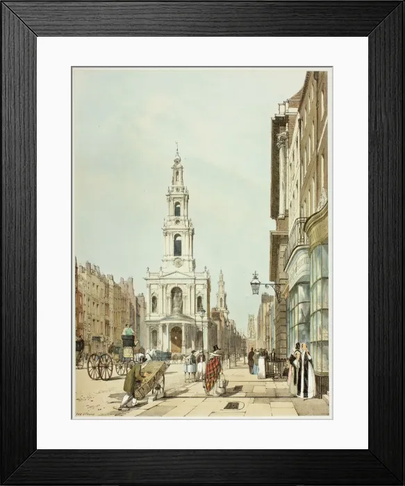 Framed Print : The Strand, plate 21 from Original Views of London as It Is, 1842 Framed Print : The Strand, plate 21 from Original Views of London as It Is, 1842