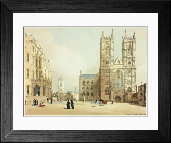 Framed Print : Westminster Abbey, Hospital and Company, plate seven from Original Views of London as It Framed Print : Westminster Abbey, Hospital and Company, plate seven from Original Views of London as It