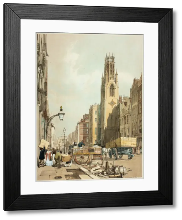 Framed Print : St. Dunstans Fleet Street, plate 23 from Original Views of London as It Is, 1842 Framed Print : St. Dunstans Fleet Street, plate 23 from Original Views of London as It Is, 1842