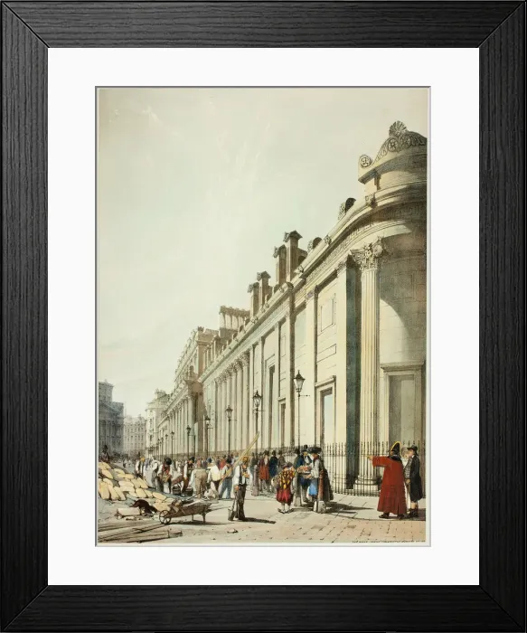 Framed Print : The Bank Looking Towards the Mansion House, from Original Views of London as It Is, 1842 Framed Print : The Bank Looking Towards the Mansion House, from Original Views of London as It Is, 1842