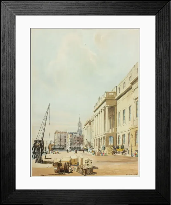 Framed Print : The Custom House, plate three from Original Views of London as It Is, 1842 Framed Print : The Custom House, plate three from Original Views of London as It Is, 1842