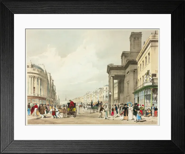 Framed Print : Regent Street Looking Towards the Quadrant, plate eighteen from Original Views of London Framed Print : Regent Street Looking Towards the Quadrant, plate eighteen from Original Views of London