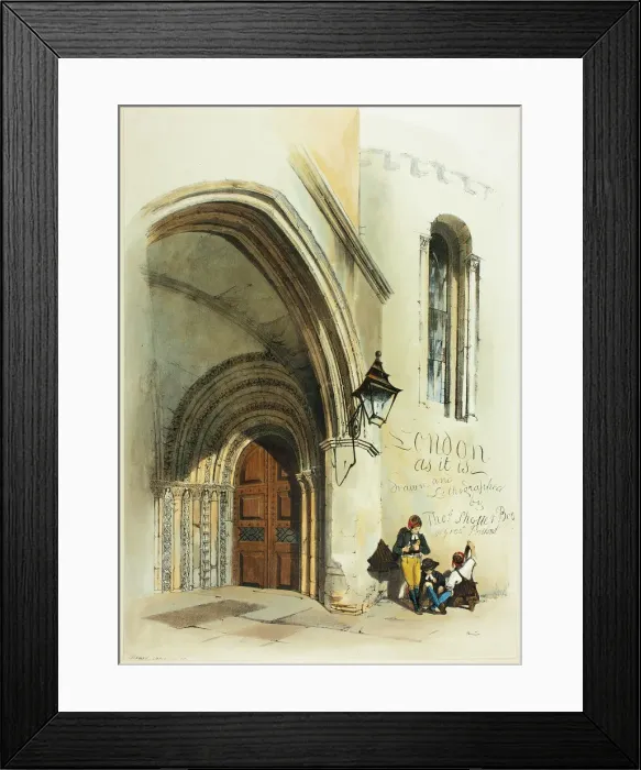 Framed Print : Doorway, Temple, frontispiece to Original Views of London as It Is, 1842 Framed Print : Doorway, Temple, frontispiece to Original Views of London as It Is, 1842