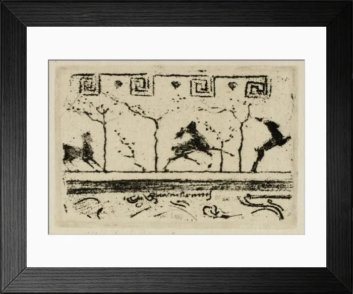 Framed Print : Stags, A Study for the Decoration of a Frame (Third Version), 1890-98 Framed Print : Stags, A Study for the Decoration of a Frame (Third Version), 1890-98
