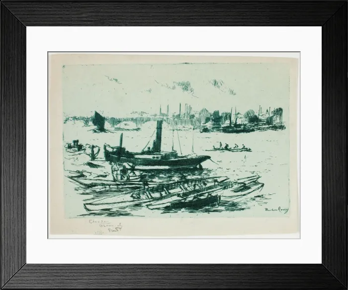 Framed Print : The Steam Launch, Chelsea Embankment, 1888-89. Creator: Theodore Roussel Framed Print : The Steam Launch, Chelsea Embankment, 1888-89. Creator: Theodore Roussel