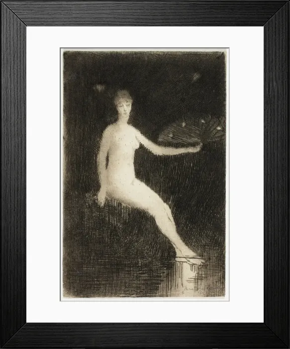 Framed Print : Summer (Black and White Version), 1888. Creator: Theodore Roussel Framed Print : Summer (Black and White Version), 1888. Creator: Theodore Roussel