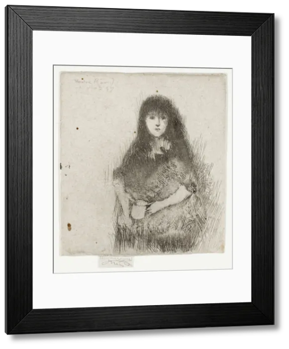 Framed Print : Portrait of a Little Spanish Girl, 1887. Creator: Theodore Roussel Framed Print : Portrait of a Little Spanish Girl, 1887. Creator: Theodore Roussel