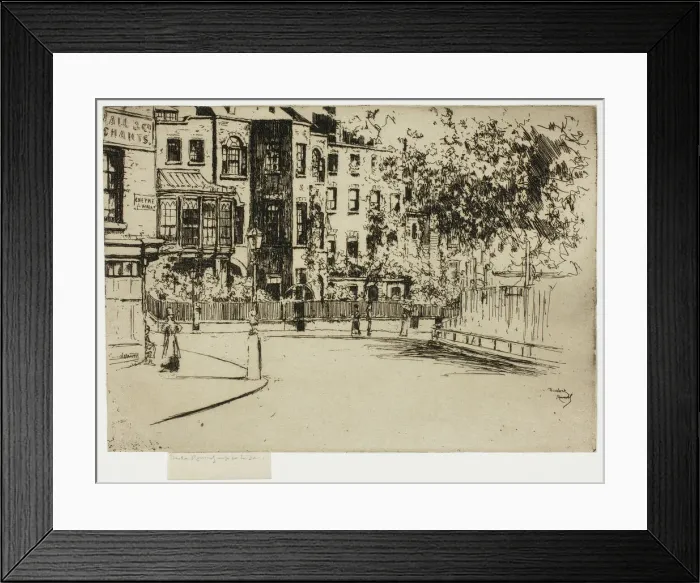 Framed Print : The Corner of Cheyne Walk, Chelsea, 1888-89. Creator: Theodore Roussel Framed Print : The Corner of Cheyne Walk, Chelsea, 1888-89. Creator: Theodore Roussel