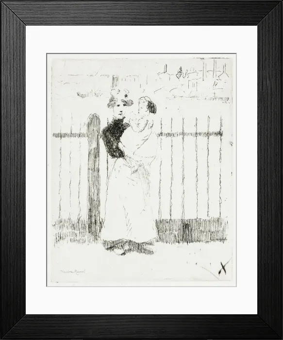 Framed Print : Emma and Her Baby, Chelsea Embankment, 1888-89. Creator: Theodore Roussel Framed Print : Emma and Her Baby, Chelsea Embankment, 1888-89. Creator: Theodore Roussel