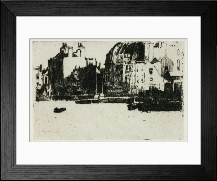 Framed Print : Chelsea Palaces (Black and White Version), 1888-89. Creator: Theodore Roussel Framed Print : Chelsea Palaces (Black and White Version), 1888-89. Creator: Theodore Roussel