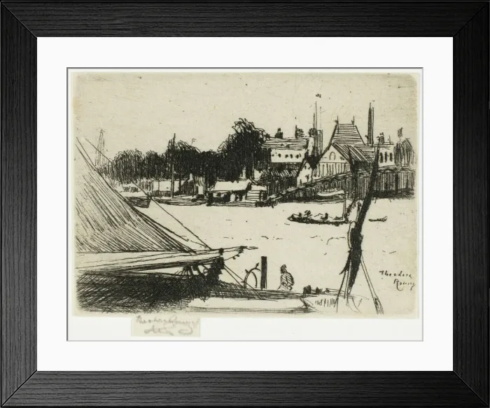 Framed Print : Battersea from Chelsea, 1888-89. Creator: Theodore Roussel Framed Print : Battersea from Chelsea, 1888-89. Creator: Theodore Roussel