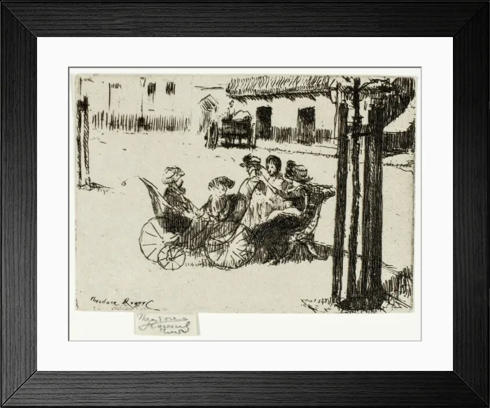 Framed Print : Little Girls and Perambulators, Chelsea Embankment, 1888-89. Creator: Theodore Roussel Framed Print : Little Girls and Perambulators, Chelsea Embankment, 1888-89. Creator: Theodore Roussel