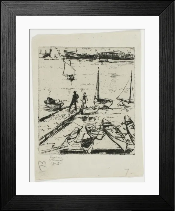 Framed Print : Pleasure Boats, Chelsea, 1888-89. Creator: Theodore Roussel Framed Print : Pleasure Boats, Chelsea, 1888-89. Creator: Theodore Roussel
