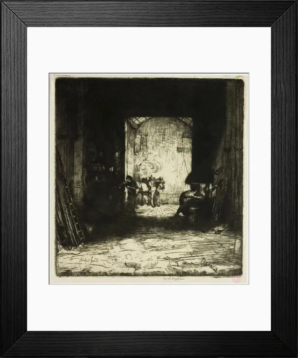 Framed Print : The Little Forge, 1903. Creator: Donald Shaw MacLaughlan Framed Print : The Little Forge, 1903. Creator: Donald Shaw MacLaughlan