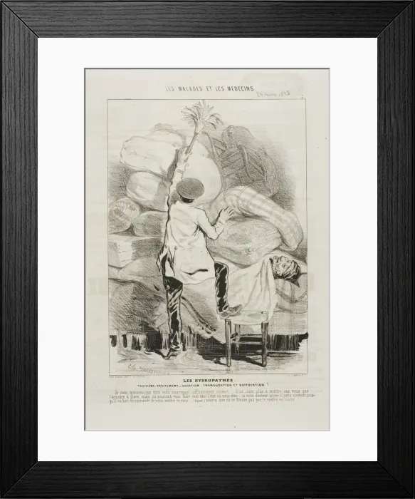 Framed Print : The Hydropaths: Third Treatment (plate 3), 1843. Creator: Charles Emile Jacque Framed Print : The Hydropaths: Third Treatment (plate 3), 1843. Creator: Charles Emile Jacque