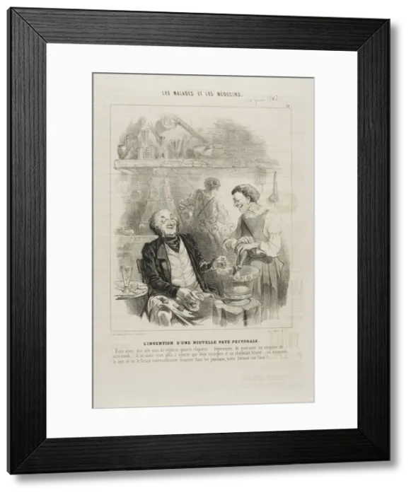 Framed Print : The Invention of a New Chest Elixir (plate 14), 1843. Creator: Charles Emile Jacque Framed Print : The Invention of a New Chest Elixir (plate 14), 1843. Creator: Charles Emile Jacque