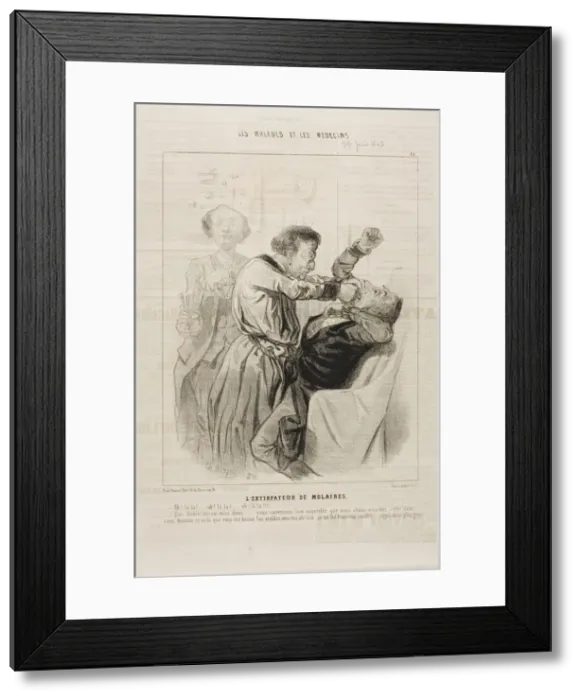 Framed Print : The Tooth Puller (plate 15), 1843. Creator: Charles Emile Jacque Framed Print : The Tooth Puller (plate 15), 1843. Creator: Charles Emile Jacque