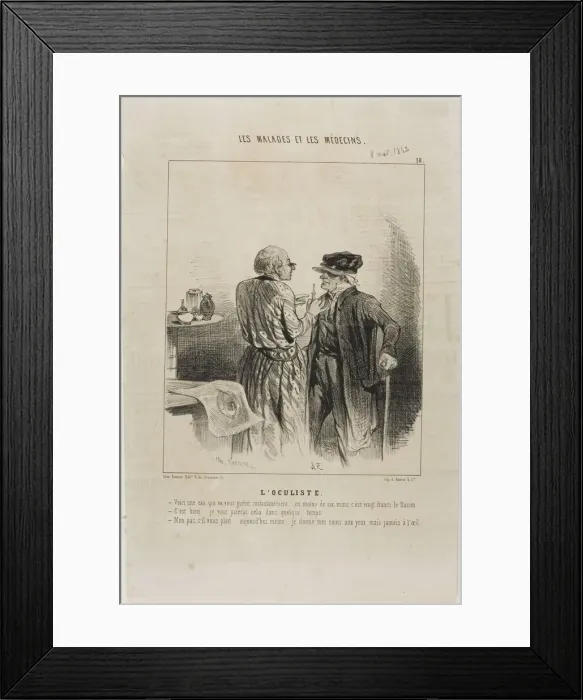 Framed Print : The Oculist (plate 18), 1843. Creator: Charles Emile Jacque Framed Print : The Oculist (plate 18), 1843. Creator: Charles Emile Jacque