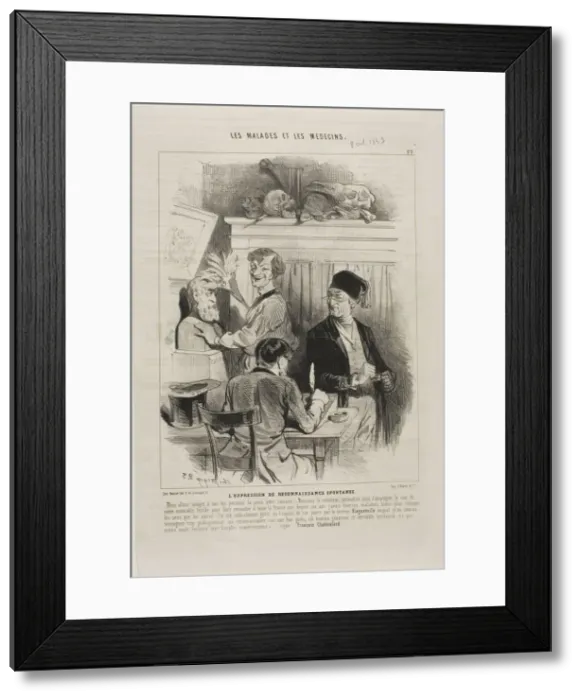 Framed Print : The Unsolicited Expression of Gratitude (plate 22), 1843. Creator: Charles Emile Jacque Framed Print : The Unsolicited Expression of Gratitude (plate 22), 1843. Creator: Charles Emile Jacque