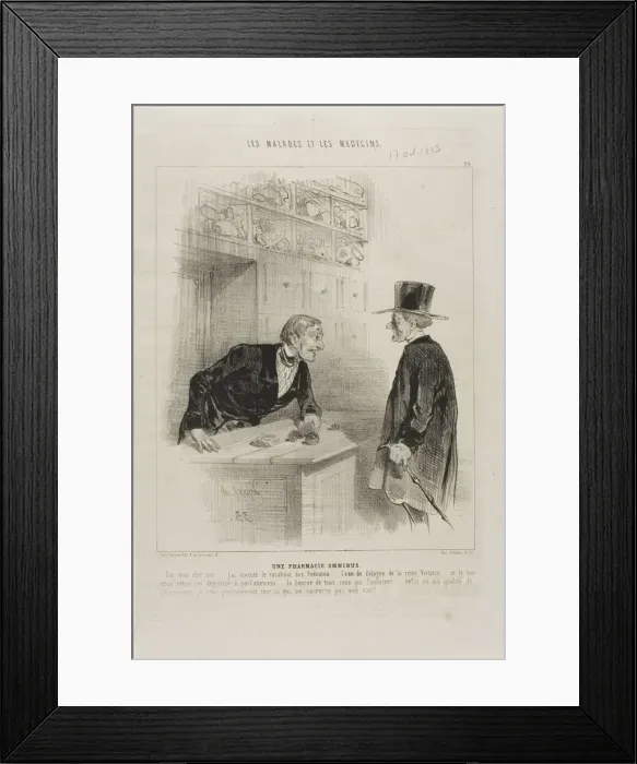 Framed Print : A Pharmacy for Every Need (plate 24), 1843. Creator: Charles Emile Jacque Framed Print : A Pharmacy for Every Need (plate 24), 1843. Creator: Charles Emile Jacque