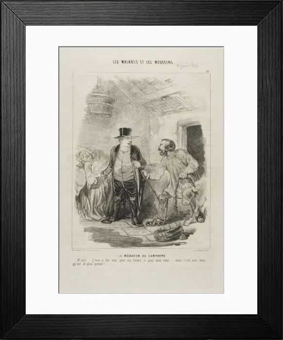 Framed Print : The Country Doctor (plate 13), 1843. Creator: Charles Emile Jacque Framed Print : The Country Doctor (plate 13), 1843. Creator: Charles Emile Jacque
