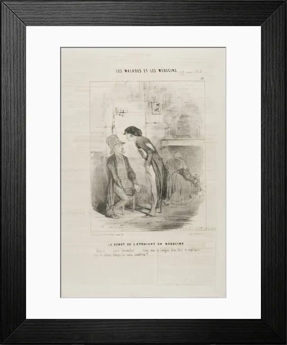 Framed Print : A Medical Student Starting Out (plate 12), 1843. Creator: Charles Emile Jacque Framed Print : A Medical Student Starting Out (plate 12), 1843. Creator: Charles Emile Jacque
