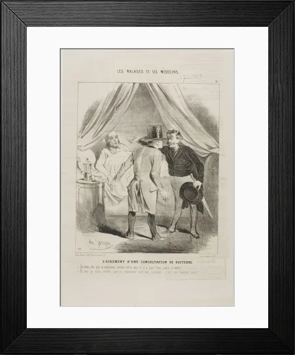 Framed Print : The Pleasure of a Doctors Consultation (plate 11), 1843. Creator: Charles Emile Jacque Framed Print : The Pleasure of a Doctors Consultation (plate 11), 1843. Creator: Charles Emile Jacque
