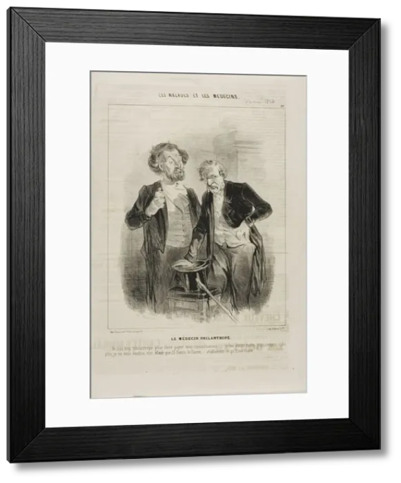 Framed Print : The Philanthropic Doctor (plate 10), 1843. Creator: Charles Emile Jacque Framed Print : The Philanthropic Doctor (plate 10), 1843. Creator: Charles Emile Jacque