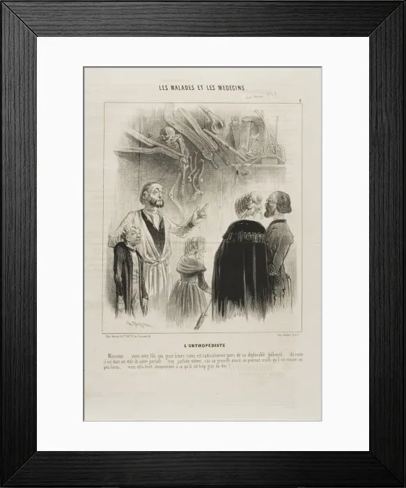 Framed Print : The Orthopedist (plate 9), 1843. Creator: Charles Emile Jacque Framed Print : The Orthopedist (plate 9), 1843. Creator: Charles Emile Jacque