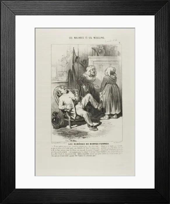 Framed Print : Old Womens Remedies (plate 6), 1843. Creator: Charles Emile Jacque Framed Print : Old Womens Remedies (plate 6), 1843. Creator: Charles Emile Jacque