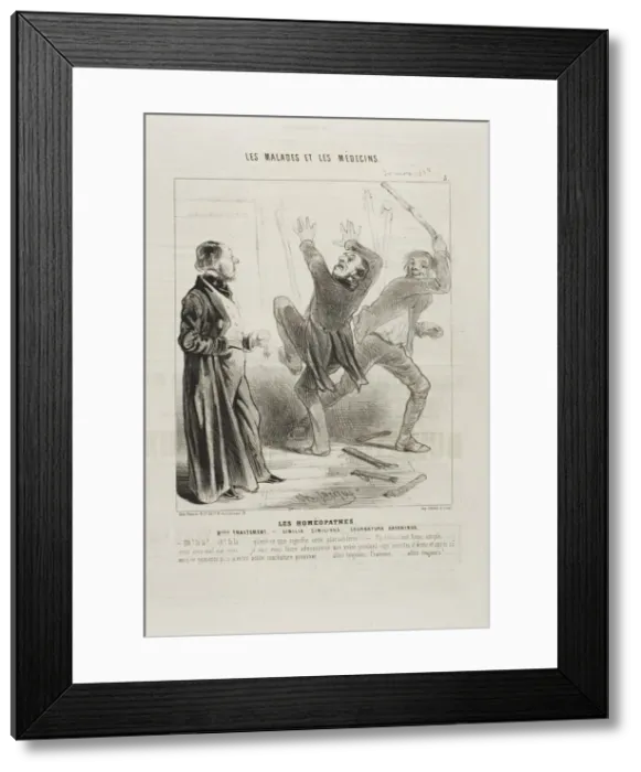 Framed Print : The Homeopaths: Second Treatment (plate 5), 1843. Creator: Charles Emile Jacque Framed Print : The Homeopaths: Second Treatment (plate 5), 1843. Creator: Charles Emile Jacque