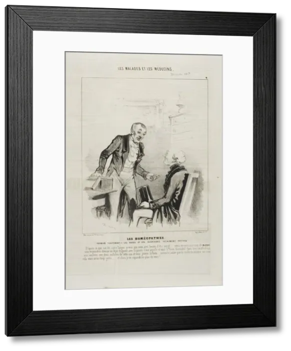 Framed Print : The Homeopaths: First Treatment (plate 4), 1843. Creator: Charles Emile Jacque Framed Print : The Homeopaths: First Treatment (plate 4), 1843. Creator: Charles Emile Jacque
