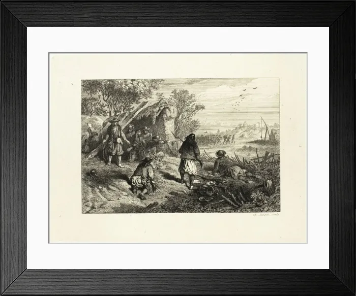Framed Print : An Ambush, n. d. Creator: Charles Emile Jacque Framed Print : An Ambush, n. d. Creator: Charles Emile Jacque