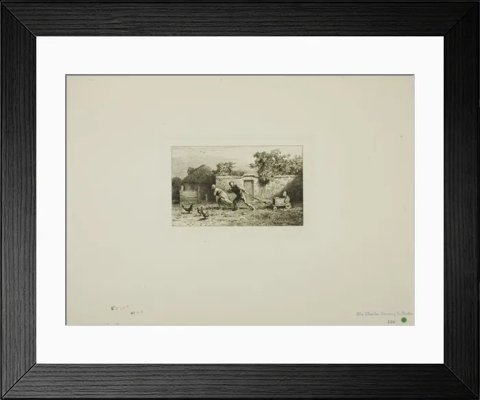 Framed Print : The Carriage, 1865. Creator: Charles Emile Jacque Framed Print : The Carriage, 1865. Creator: Charles Emile Jacque