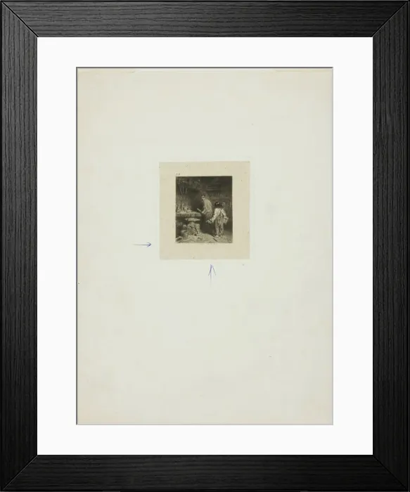 Framed Print : La petite forge, n. d. Creator: Charles Emile Jacque Framed Print : La petite forge, n. d. Creator: Charles Emile Jacque
