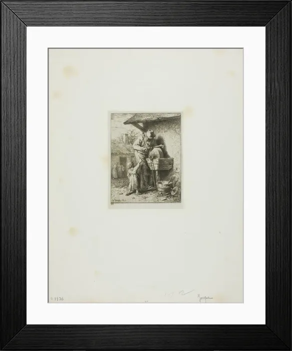 Framed Print : The Knife-Grinder, 1850. Creator: Charles Emile Jacque Framed Print : The Knife-Grinder, 1850. Creator: Charles Emile Jacque