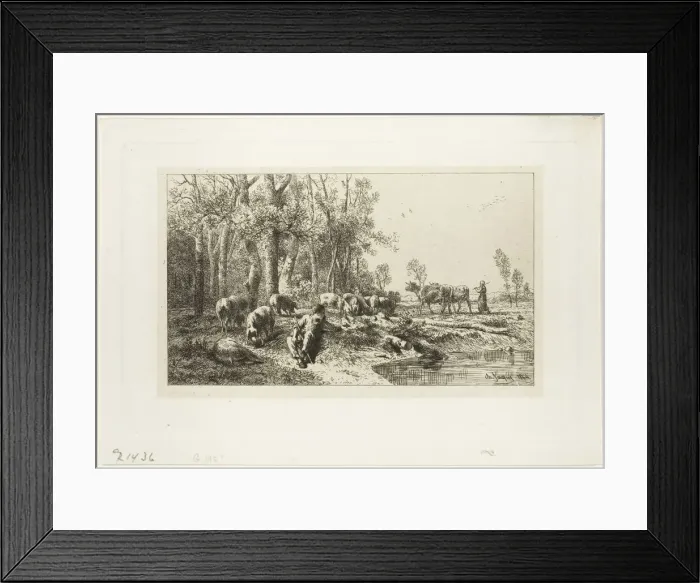 Framed Print : Winter, 1846. Creator: Charles Emile Jacque Framed Print : Winter, 1846. Creator: Charles Emile Jacque