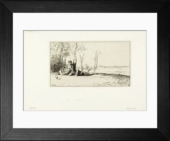 Framed Print : Reapers at Rest, 1849. Creator: Charles Emile Jacque Framed Print : Reapers at Rest, 1849. Creator: Charles Emile Jacque