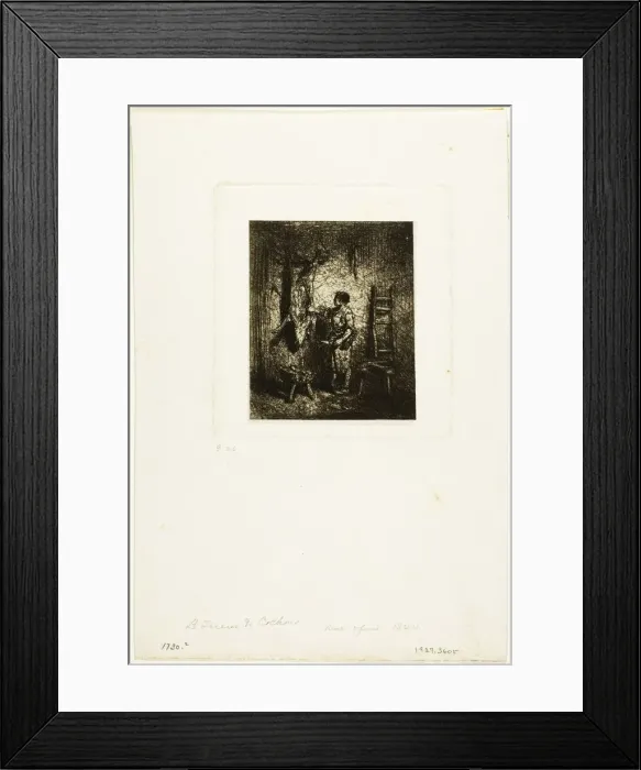 Framed Print : The Pig-Butcher, 1844. Creator: Charles Emile Jacque Framed Print : The Pig-Butcher, 1844. Creator: Charles Emile Jacque